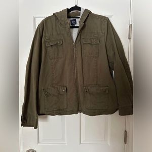 Gap Full-Zip Lined Jacket with Hood, XXL, Plus-Size